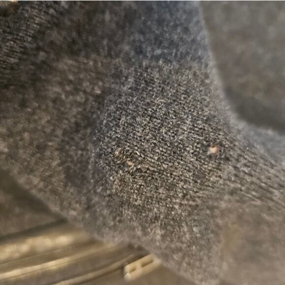 Todd & Duncan Gray 100% Cashmere Leather Trim Cropped Jacket sz Extra Small - Picture 6 of 12